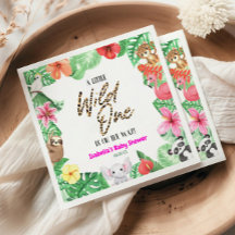 Een beetje wild één tropisch dier Baby shower