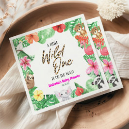 Een beetje wild één tropisch dier Baby shower Servet