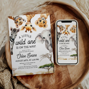 Een beetje wild een uitnodiging   safari-Baby show