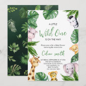 Een beetje wild is onderweg naar het baby shower kaart (Voorkant / Achterkant)