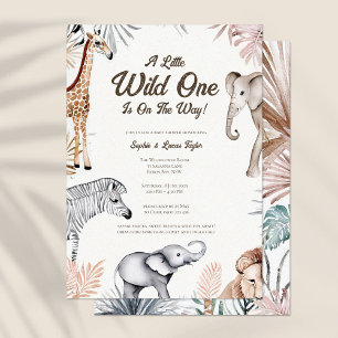 Een beetje Wild One African Safari Baby shower Kaart
