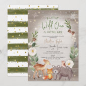 Een beetje wild, winterdieren Baby shower Kaart (Voorkant / Achterkant)