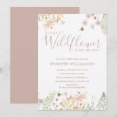 Een beetje Wildbloem Leuk Meisje Baby shower Kaart (Voorkant / Achterkant)