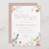 Een beetje Wildbloem Meisje Baby shower Kaart (Voorkant / Achterkant)