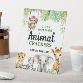 Een beetje wilde baby shower reclamebord met voetstuk