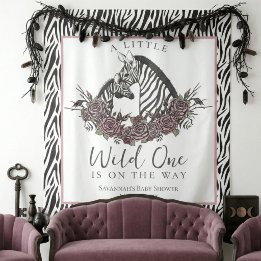 Een beetje wilde baby zebraprint achtergrond wandkleed