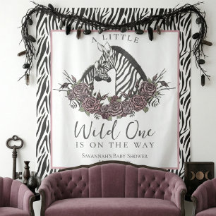 Een beetje wilde baby zebraprint achtergrond wandkleed