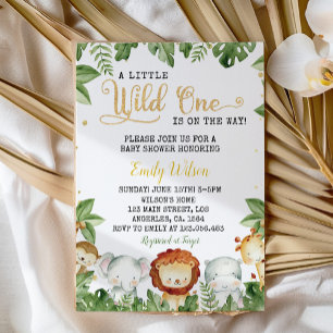 Een beetje wilde beesten Baby shower uitnodiging