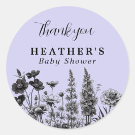 Een beetje wilde bloem Baby shower dank u Sticker