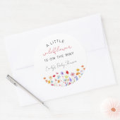 Een beetje wilde bloem Baby shower in bloesem Ronde Sticker (Envelop)