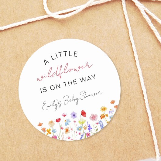 Een beetje wilde bloem Baby shower in bloesem Ronde Sticker
