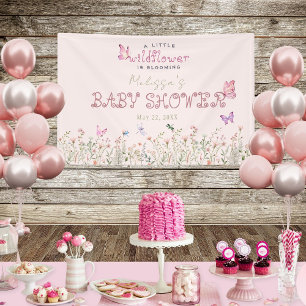 Een beetje wilde bloem bloeit Baby shower banner