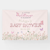 Een beetje wilde bloem bloeit Baby shower banner (Horizontaal)