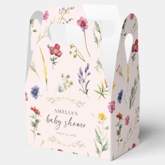 Een beetje wilde bloem bloemenroze Baby shower Bedankdoosjes (Geopend)