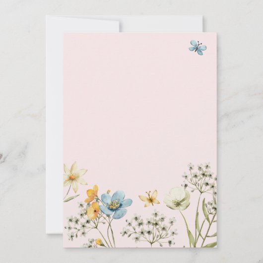 Een beetje wilde bloem boho spring bloemenbaby sho kaart (Achterkant)