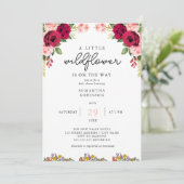 Een beetje wilde bloem elegante bloemenkleurige ba kaart (Staand voorkant)