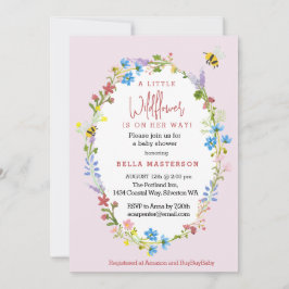 Een beetje wilde bloem is onderweg Baby shower Kaart