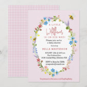 Een beetje wilde bloem is onderweg Baby shower Kaart (Voorkant / Achterkant)