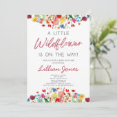 Een beetje wilde bloem is onderweg Baby shower Kaart (Staand voorkant)