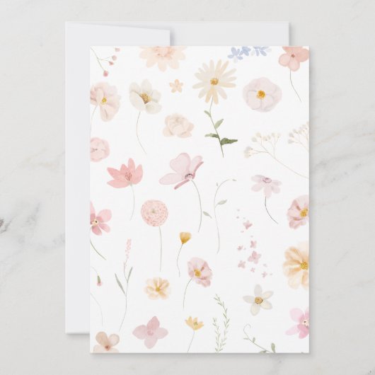 Een beetje wilde bloem is onderweg Baby shower Kaart (Achterkant)