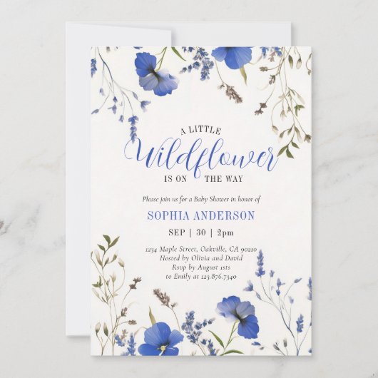 Een beetje wilde bloem is onderweg Baby shower Kaart (Voorkant)