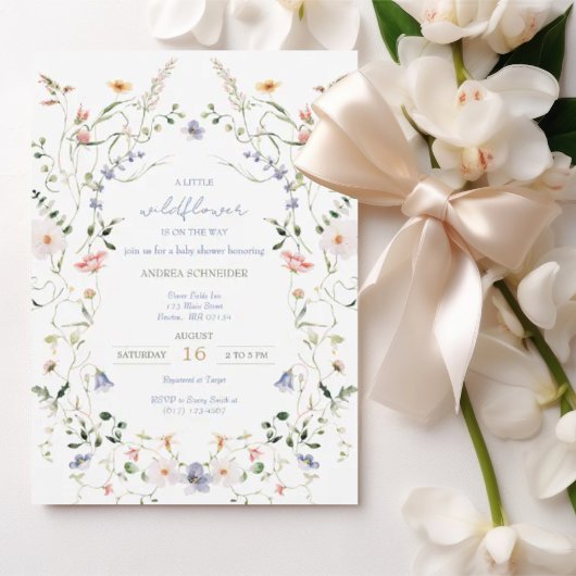 Een beetje wilde bloem is onderweg Baby shower Kaart