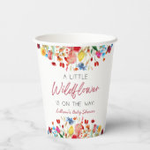 Een beetje wilde bloem is onderweg Baby shower Papieren Bekers (Achterkant)