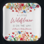 Een beetje wilde bloem is onderweg Baby shower Papieren Bordje<br><div class="desc">Dit is een beetje wilde bloem is op de weg Baby shower papieren Borden!</div>