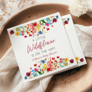 Een beetje wilde bloem is onderweg Baby shower Servet