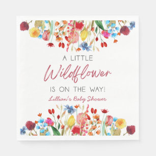 Een beetje wilde bloem is onderweg Baby shower Servet