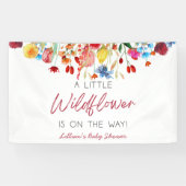 Een beetje wilde bloem is onderweg Baby shower Spandoek (Horizontaal)
