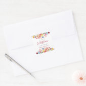 Een beetje wilde bloem is onderweg Baby shower Vierkante Sticker (Envelop)