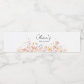 Een beetje wilde bloem is onderweg Baby shower Waterfles Etiket (Enkel label)