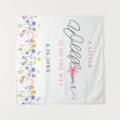 Een beetje wilde bloem is op de achtergrond wandkleed (Voorkant (horizontaal))