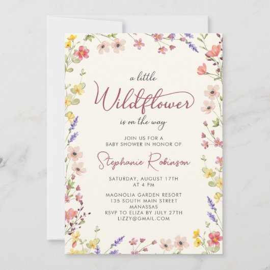 Een beetje wilde bloem is op weg naar Boho Baby sh Kaart (Voorkant)