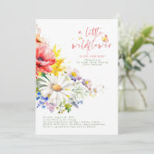 Een beetje wilde bloem is op weg naar het Baby sho Kaart (Staand voorkant)