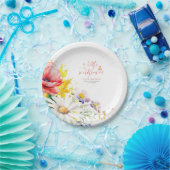 Een beetje wilde bloem is op weg naar het Baby sho Papieren Bordje (Feest)