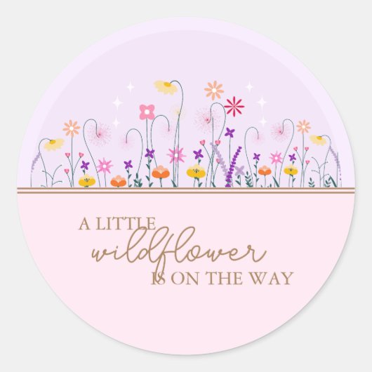 Een beetje wilde bloem modern delicaat Baby shower Ronde Sticker (Voorkant)