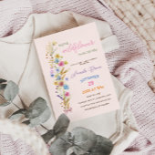 Een beetje wilde bloem roze baby meisje douche kaart