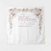 Een beetje wilde bloem roze Baby Meisje Douche Wandkleed (Voorkant)