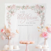 Een beetje wilde bloem roze Baby Meisje Douche Wandkleed