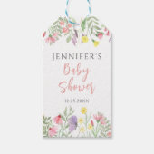 Een beetje wilde bloem rustiek baby shower dank u cadeaulabel (Voorkant)