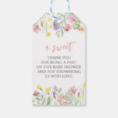 Een beetje wilde bloem rustiek baby shower dank u cadeaulabel (Achterkant)