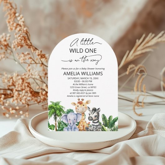 Een beetje wilde een Oerwoud Safari Baby shower Kaart