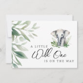 Een beetje wilde een safari olifant bedankkaart (Achterkant)