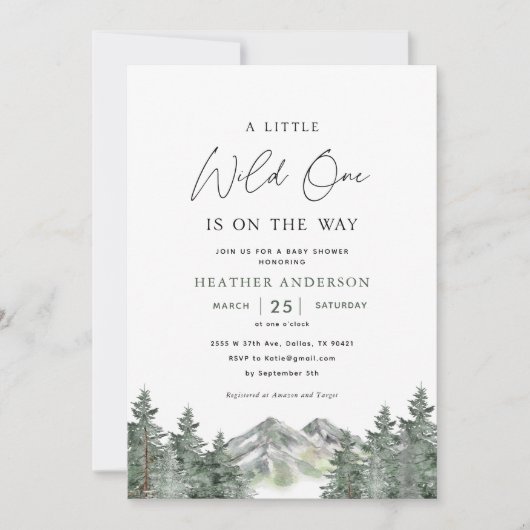 Een beetje wilde is onderweg naar Baby shower Kaart (Voorkant)