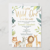 Een beetje wilde is onderweg naar dierlijk Baby sh Kaart (Voorkant)