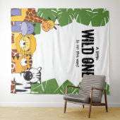 Een beetje wilde is op komst Baby Shower Safari Wandkleed (In Situ (horizontaal))