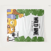 Een beetje wilde is op komst Baby Shower Safari Wandkleed (Voorkant (horizontaal))