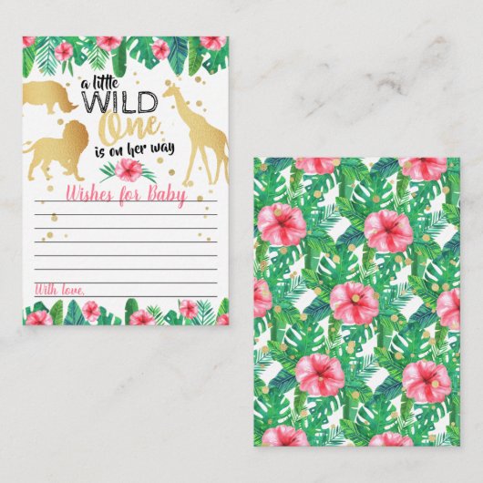 Een beetje wilde is op weg naar het Baby shower va Advieskaart (Voorkant / Achterkant)